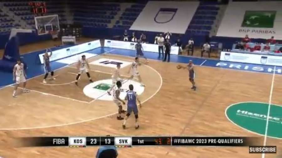 The first quarter closes in the match Kosovo - Slovakia, eight points is the difference