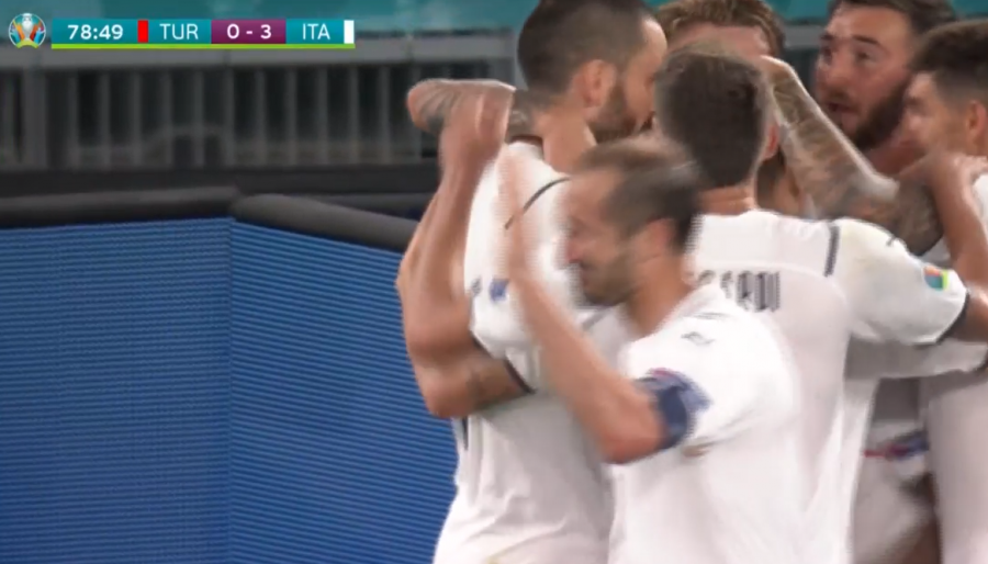 ایتالیا متوقف نشد اما گل سوم را مقابل ترکیه به ثمر رساند