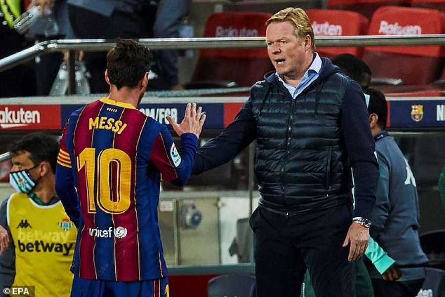 Koeman speaks after being eliminated from the Champions League, and comments on Messi's future