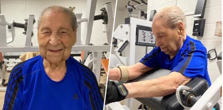 100-vjeçari që kalon nga tri orë në ditë në fitnes 