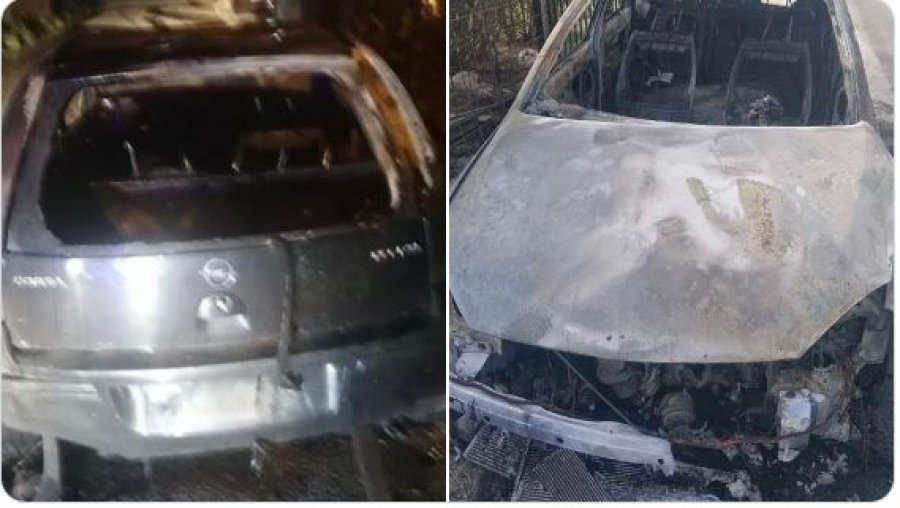 Digjen dy vetura të serbëve në Zubin Potok