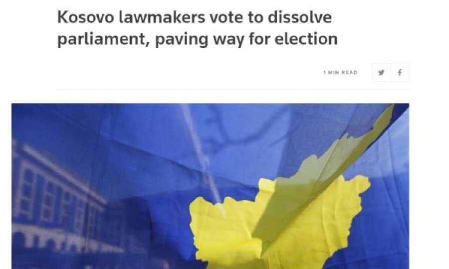 Shpërndarja e Kuvendit të Kosovës në ballinat e mediave të huaja