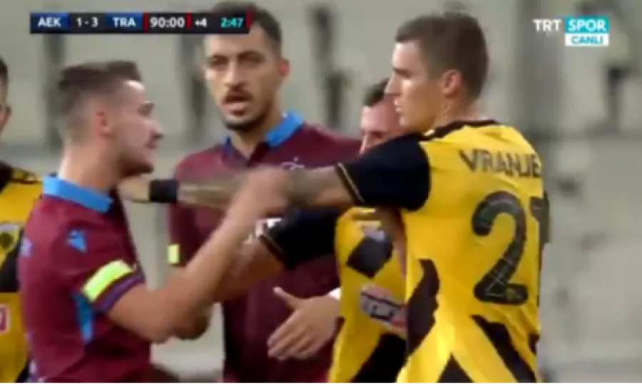 Donis Avdijaj përleshet me futbollistin serb në Ligën e Evropës