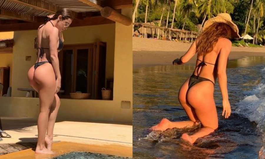 Prezantuesja më seksi e motit reklamon të pasmet seksi në bregdet