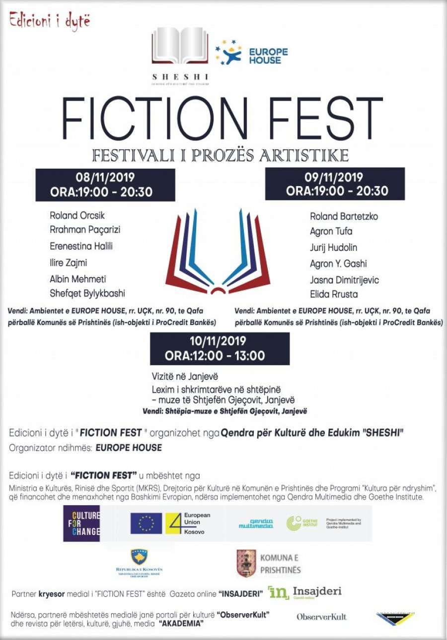 'Fiction Fest' mbledh këtë fundjavë shkrimtarë nga disa vende të botës