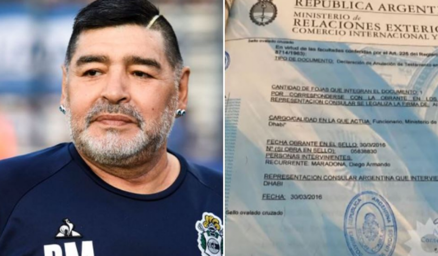 Maradona nuk i përfshiu tre familjarë në testamentin e tij
