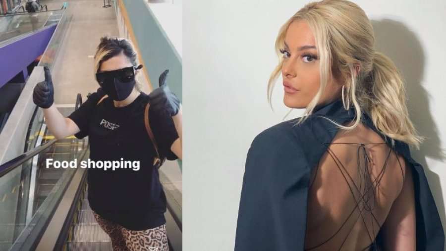 Bebe Rexha del për të blerë ushqim duke marrë masat e duhura mbrojtëse