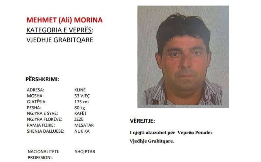 Policia në Pejë kërkon ndihmën e qytetarëve për kapjen e një hajni