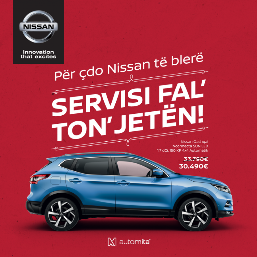 Pas kërkesave të shumta për Renault dhe Dacia, tani edhe Nissan i bashkëngjitet ofertës “servisi falas TON’ JETËN”