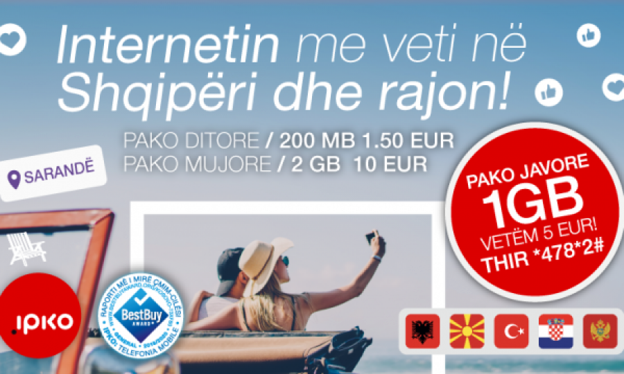 Udhëto me internetin e shpejtë nga IPKO dhe ndani eksperiencën tuaj