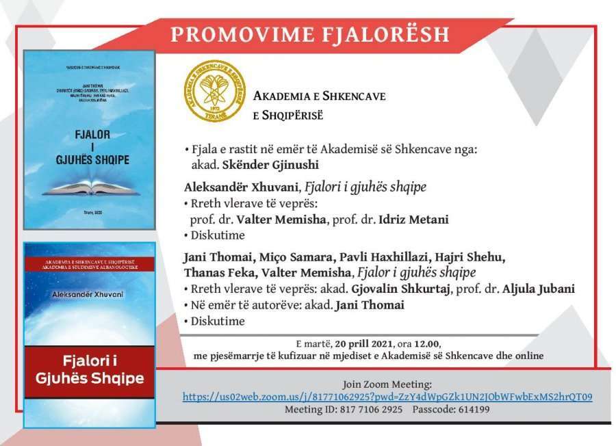 Akademia e Shkencave shqiptare promovon dy fjalorë të shqipes