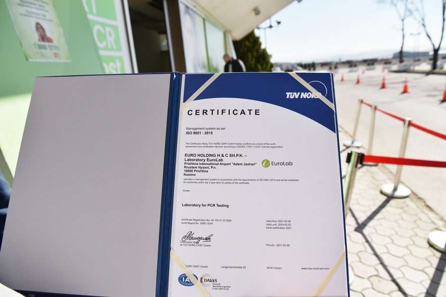 “EuroLab” çertikohet me ISO standarde për testet PCR
