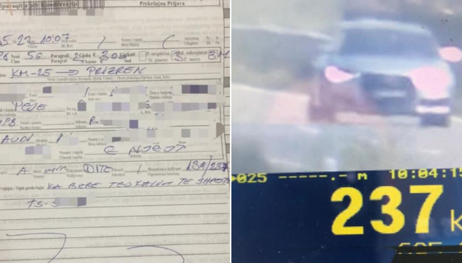 Shoferi kosovar “fluturon” me 237 km/h, bie në radarin e policisë