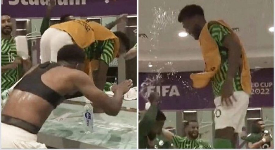 Festa e papërmbajtur e futbollistëve arabë brenda zhveshtores pas fitores heroike ndaj Argjentinës