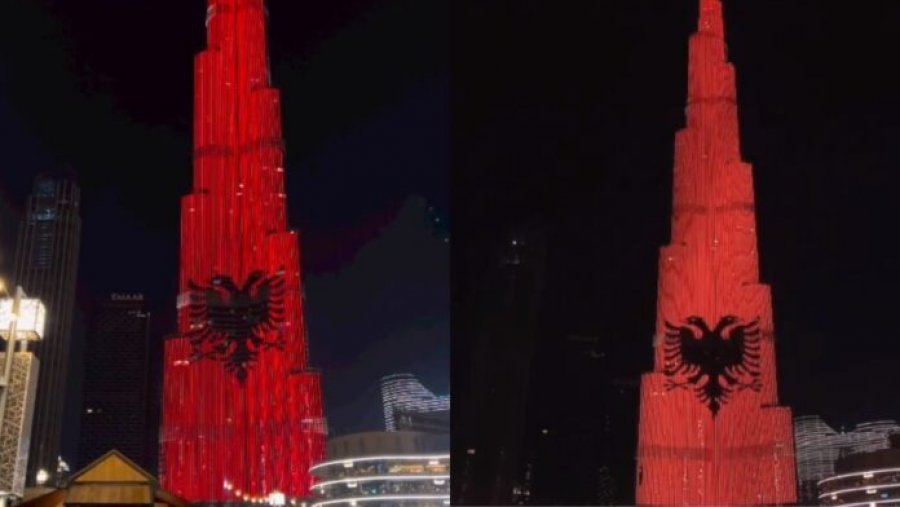 Kulla më e lartë në Dubai, Burj Khalifa ‘vishet’ Kuq e Zi për 28 Nëntor [video]