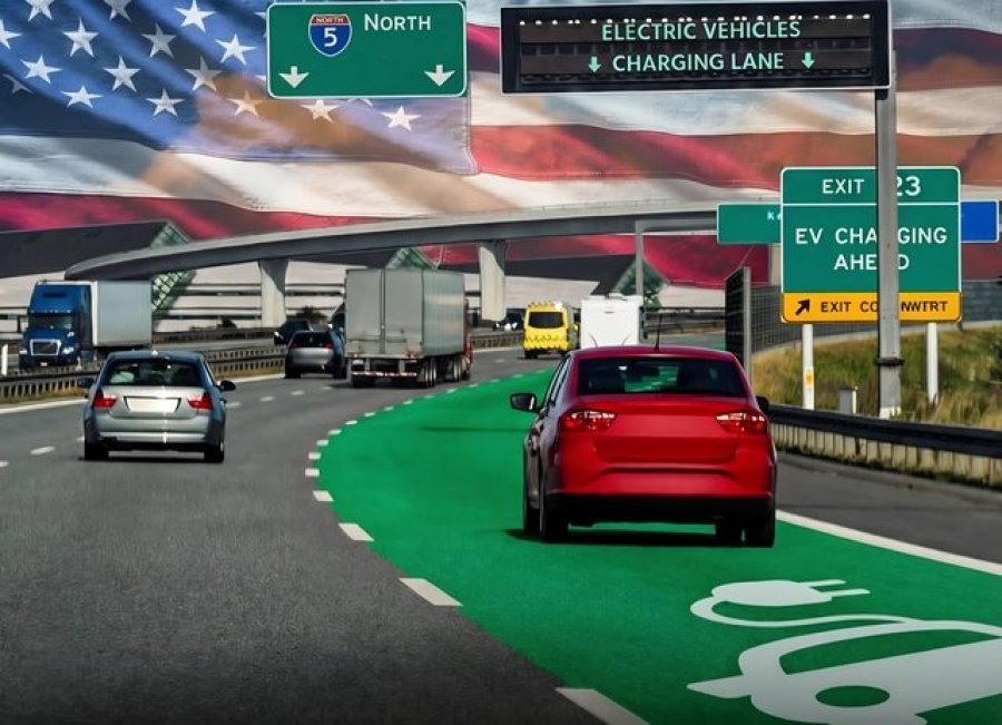 Rruga e parë e elektrifikuar në SHBA që karikon makinat elektrike gjatë ecjes