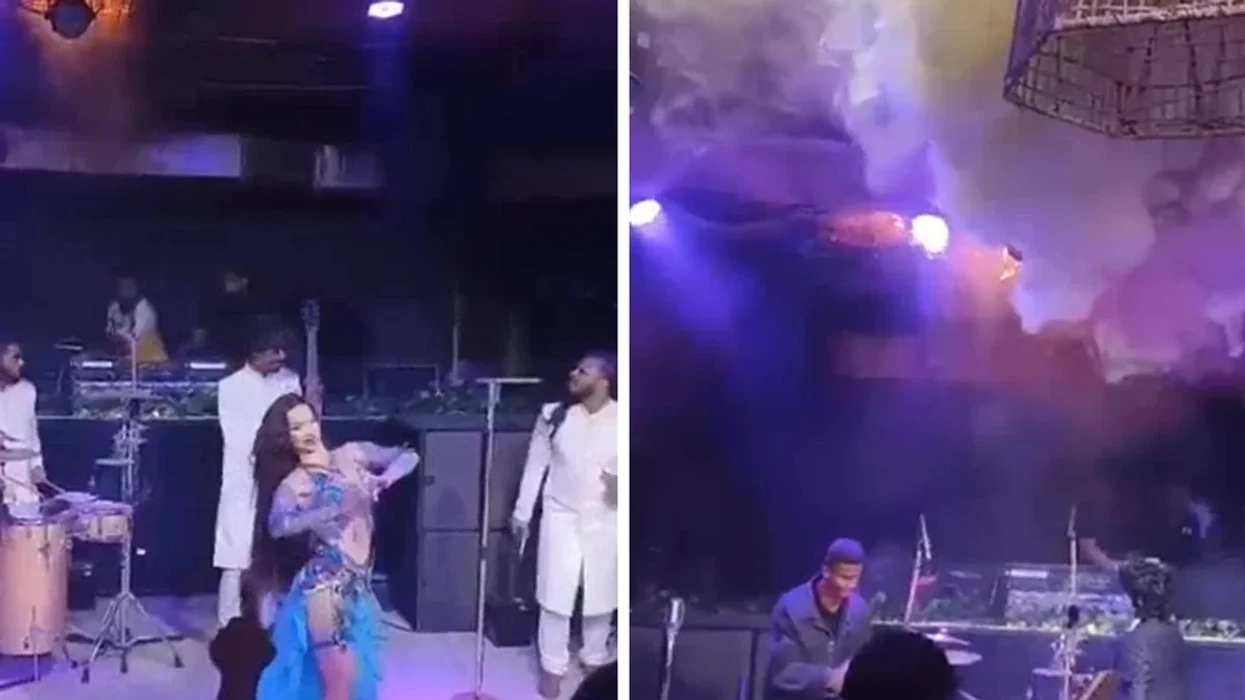 Momenti kur zjarri vdekjeprurës shpërthen në çatinë e klubit të natës në Goa të Indisë, ku humbën jetën të paktën 25 persona