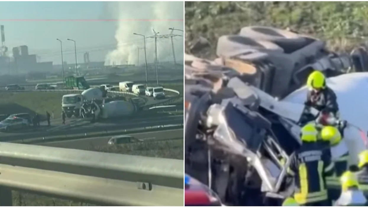 Vdes shoferi i kamionit, që u rrokullis në autostradë