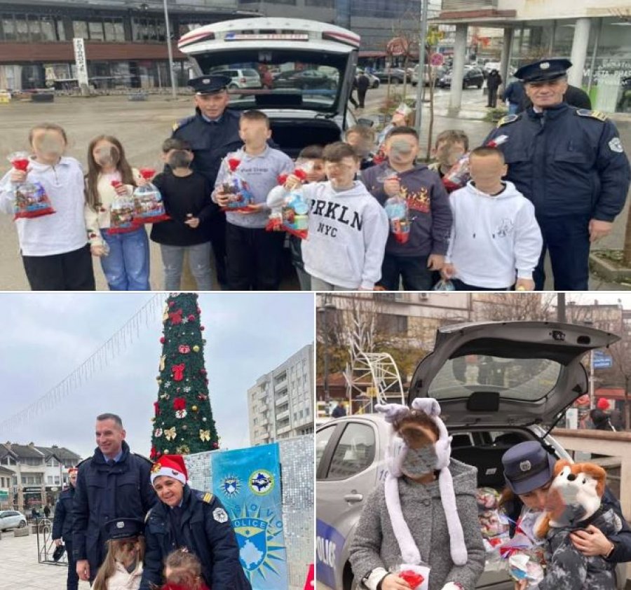 Policia shpërndan dhurata për fëmijë në veri të Mitrovicës