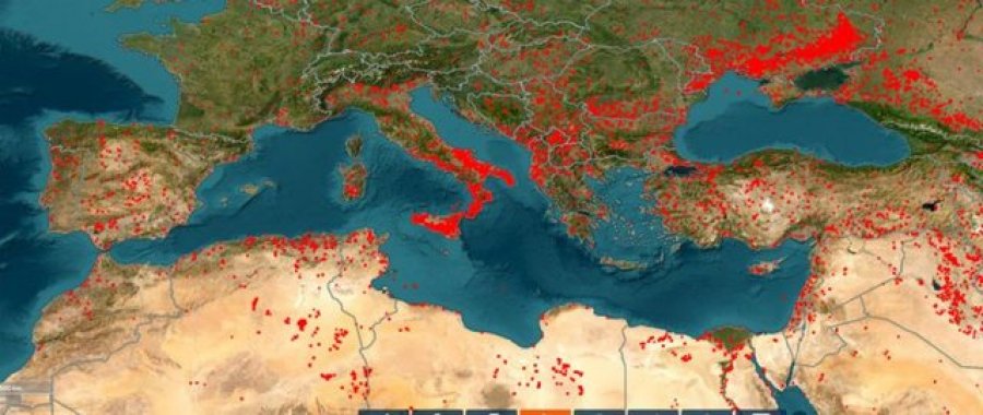 Nga Spanja në Greqi e Shqipëri, i gjithë Mesdheu po digjet, NASA publikon imazhet satelitore