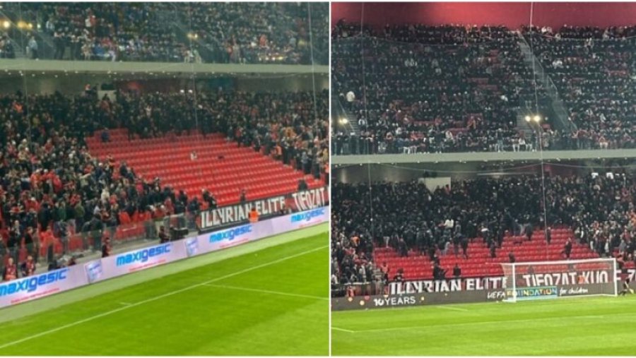 Një pjesë e madhe e Tifozave Kuq e Zi braktisin stadiumin gjatë ndeshjes me Andorrën