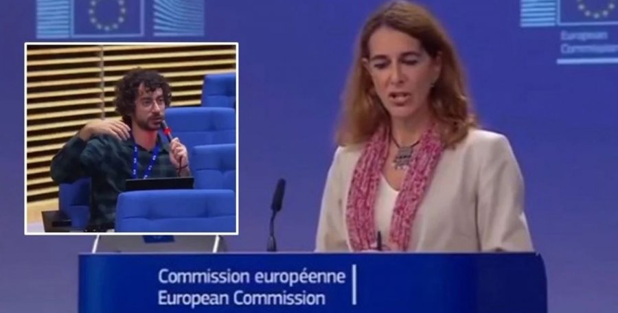 Gazetari italian pushohet nga puna pasi bëri një pyetje të pasaktë në lidhje me Izraelin në Bruksel [video]