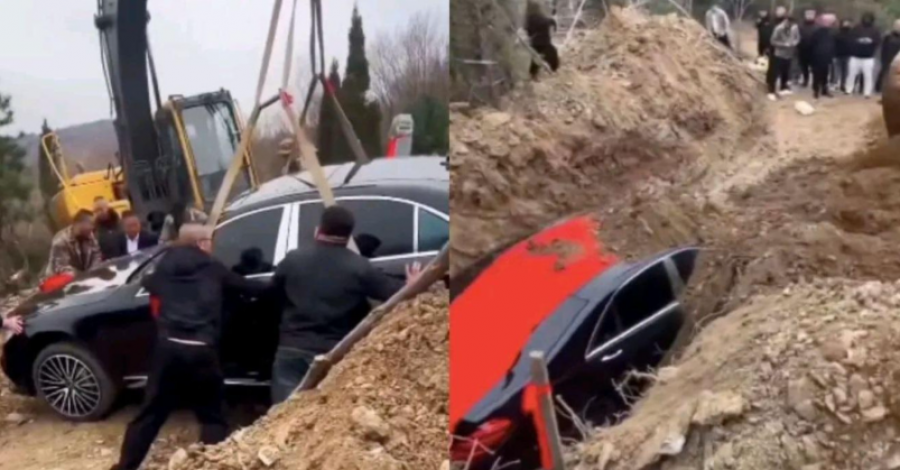 Kinezi varroset bashkë me Mercedesin e tij me vlerë 130 mijë euro