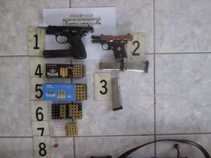 Aksion policor në Skenderaj, zbulohen pesë armë dhe 734 fishekë