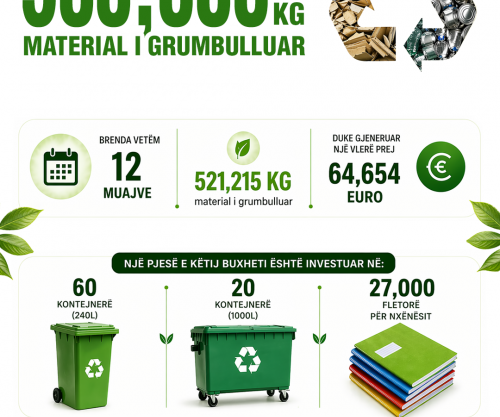 Mbi 500 mijë kg materiale të riciklueshme të grumbulluara nga fondacioni “Golden Eagle & Frutex”