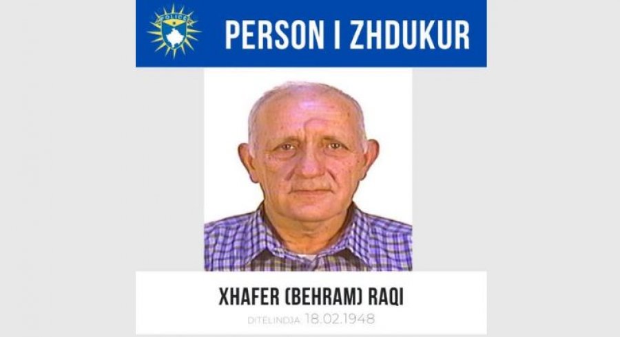 Policia kërkon ndihmën e qytetarëve për gjetjen e Xhafer Raçit, i zhdukur që nga 2 korriku