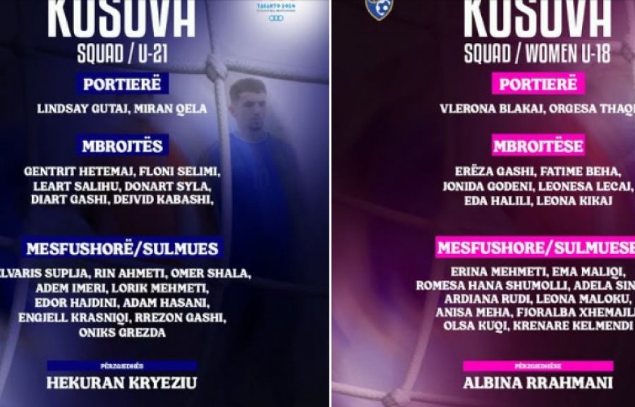  Kosova me dy ekipe kombëtare të futbollit në “Taranto 2026”