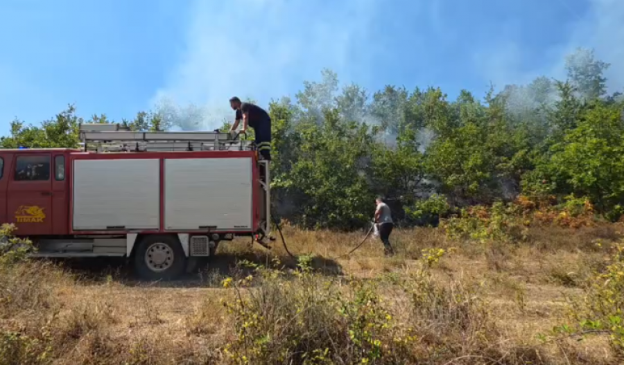 Zjarr në fshatin Suç të Klosit, ndërhyrja e shpejtë shpëton banesat