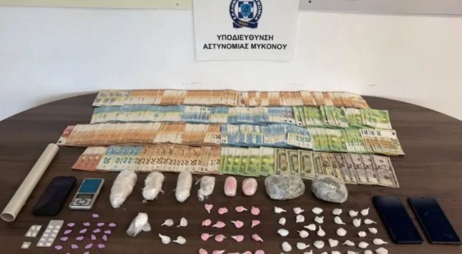 Shpërndanin drogë në Mykonos, arrestohen dy shqiptarë dhe u sekuestrohen 65 mijë euro
