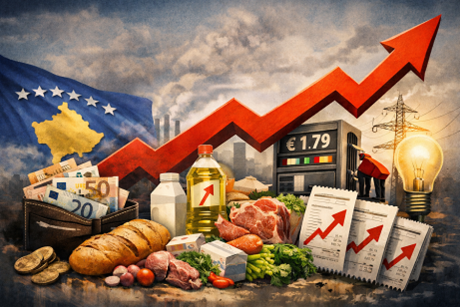 Inflacioni në Kosovë, çmimet e konsumit u rritën prej 5.8% në janar 2026