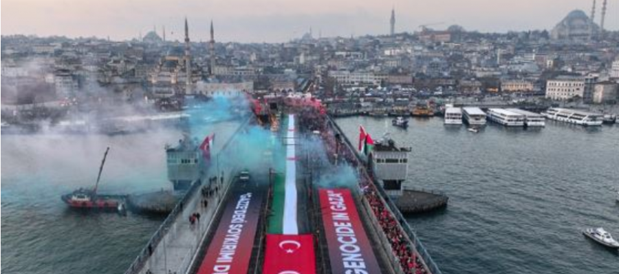 Në mbështetje të Palestinës, mbi 500 mijë qytetarë marshojnë në Stamboll me flamuj e pankarta