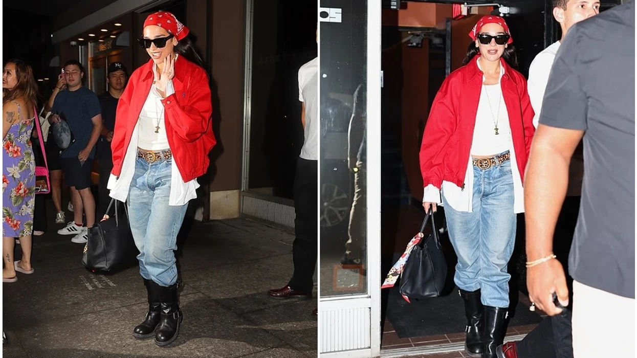 Dua Lipa fotografohet duke dalë nga studioja e regjistrimit në New York