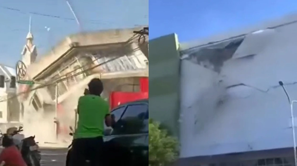 Momenti kur ndërtesat shemben nga tërmeti 7.8 ballësh në Filipine [video]
