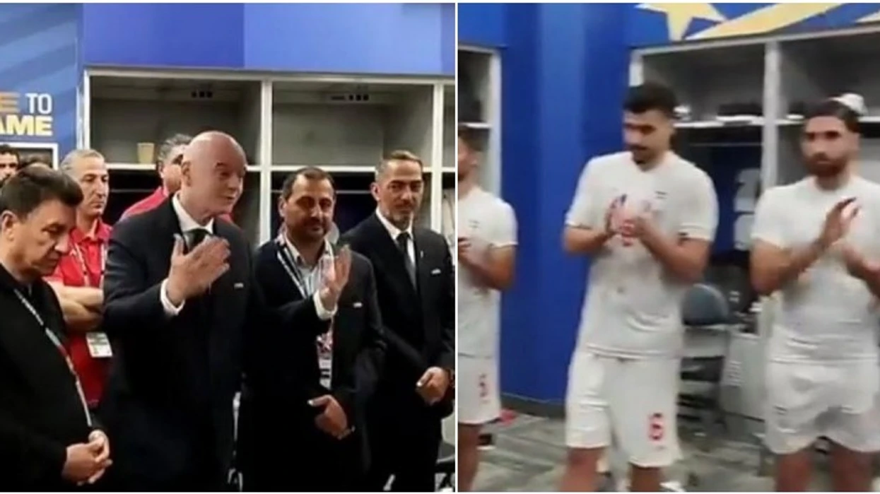 Presidenti i FIFA-s me një gjest të pazakontë, hyn në zhveshtoren e Iranit dhe iu mban fjalim