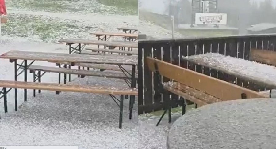 Stuhi të forta me breshër godasin Austrinë dhe Slloveninë, pamje
