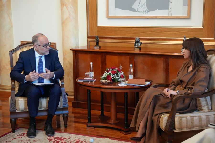 Haxhiu pret në takim koordinatorin e Zhvillimit të Kombeve të Bashkuara në Kosovë, Stephen O’Malley