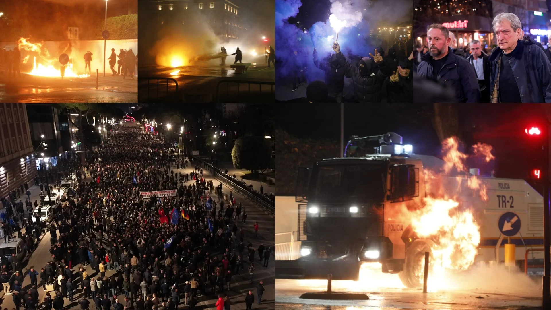 Protesta e PD-së në Tiranë, gjashtë policë të lënduar