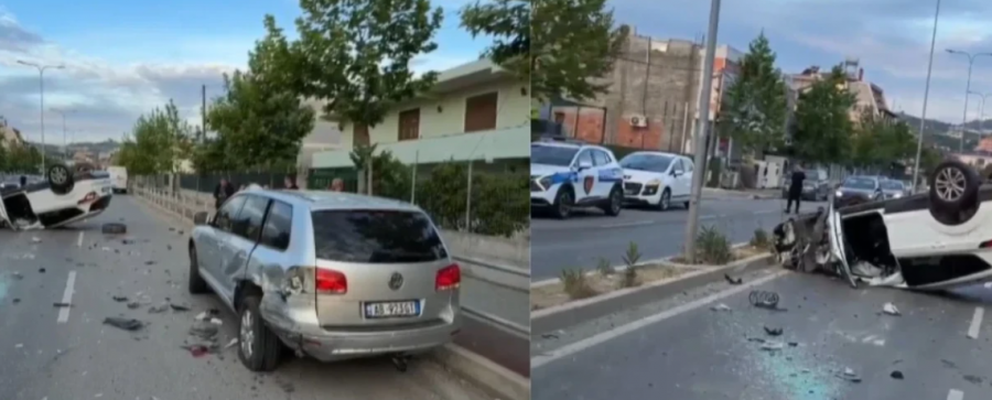 Dy aksidente në Durrës, përmbyset vetura - babë e bir përfundojnë në spital