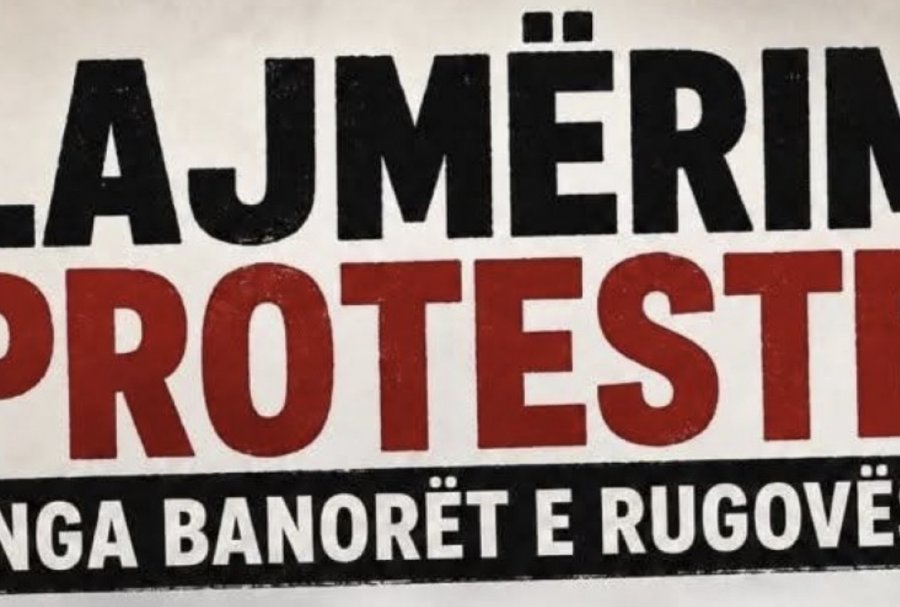 Protestë kundër ndalimit të mallrave dhe shërbimeve ndërtimore në Rugovë