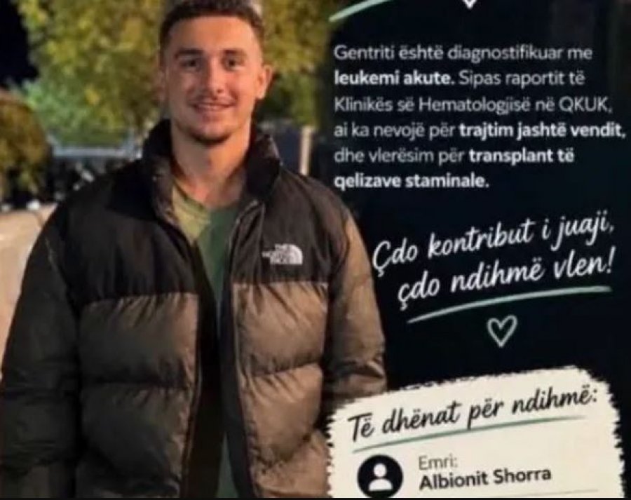 Gentriti po lufton me leukeminë, familja bën thirrje për ndihmë