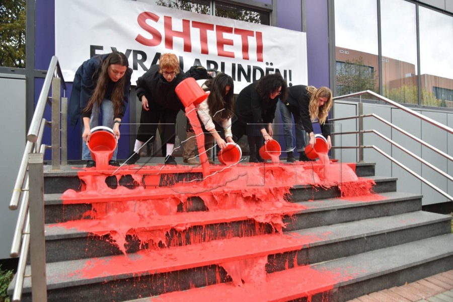 Aksion simbolik para Qeverisë për rastin e Arlinda Zekajt, QIKA: Ngjyra e kuqe akuzë, shteti duhet të japë llogari