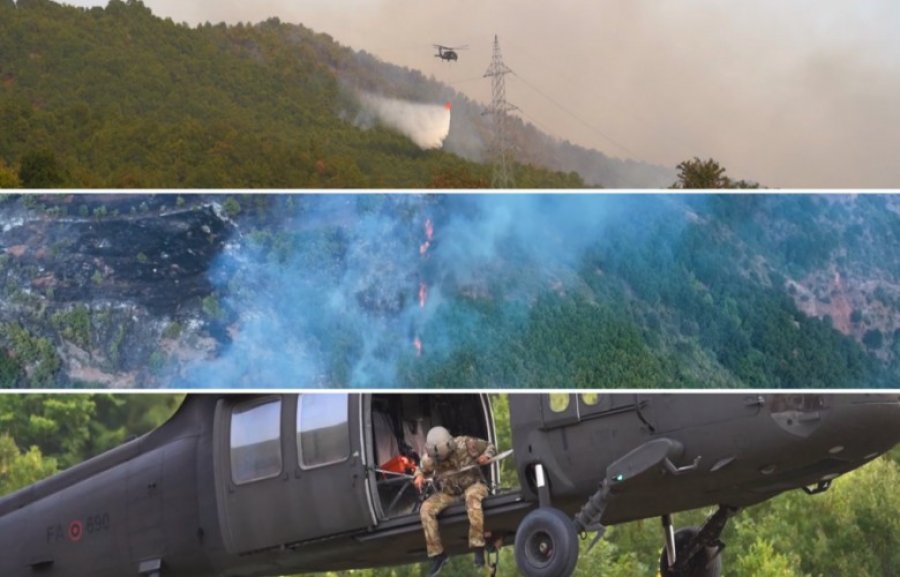Në Shqipëri, 4 vatra aktive zjarri, 11 të shuar, angazhohen edhe dy helikopterë